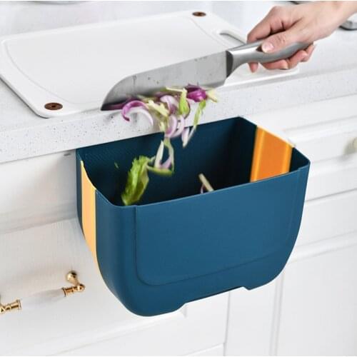 Foldable Trash Can Cabinet Door Hanging Waste Bin Wall Mounted Waste Bin For Car Home Kitchen Storage Bin Garbage Dustbin