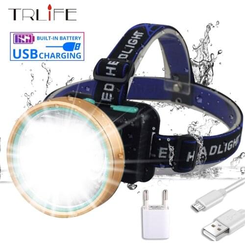LED Headlamp 20W T6 LED Headlight Micro USB Rechargeable Built-in Head Torch Camping Hunting Fishing Waterproof Flashlight