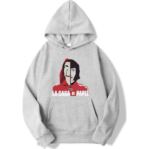 La Casa De Papel Print Men Hoodies Fashion Streetwear Sweatshirts Autumn Simple Basic Hooded Comfortable Fashion Mens Hoodie