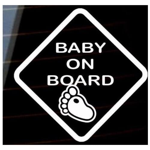 BABY ON BOARD Vinyl window Sticker / Baby Feet 20x20cm