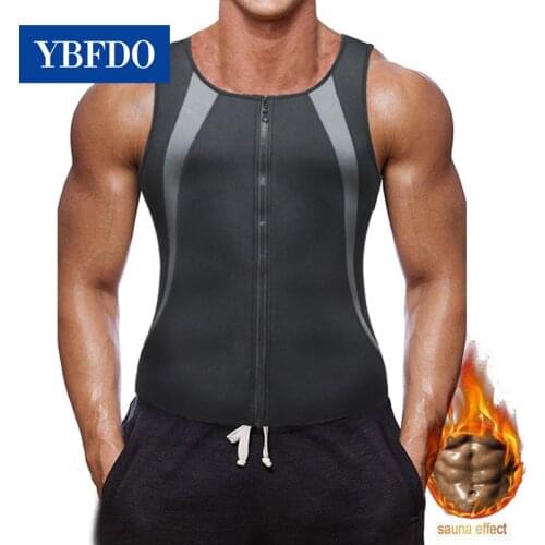 YBFDO Men Slimming Sheath Waist Trainer Shapewear Sweat Weight Loss Keep Body Shaper Modeling Vest Workout Tops Fitness Corset