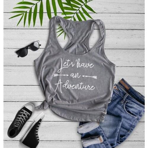 Funny Grunge Tumblr Sexy Hipster Vest Undershirt Singlet Sleeveless Garment Lets Have An Adventure Womens Tank Top Slogan