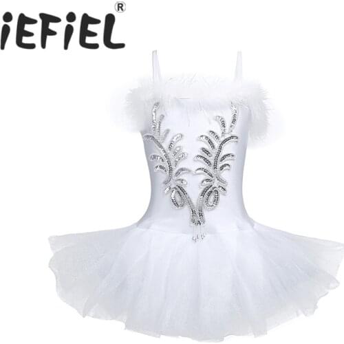 IEFiEL Kids Ball Gown Dress Party Fancy Costume Cosplay Tutu Leotard Dress Girls Ballet Flower Dancewear Performance Clothes