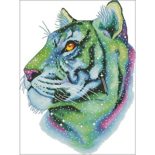 11/14/18/16/22/25/28ct Space Tiger patterns Counted Cross Stitch 1 Cross Stitch Kits Embroidery Needlework Sets