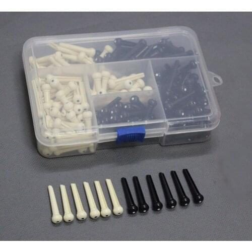 200pcs Repair Set Dot Head Guitar String Nails Cones Bridge Pins + Box