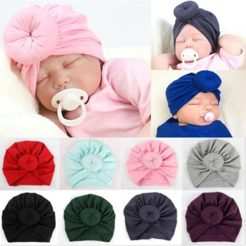 2019 Brand New Style Toddler Infant Baby Kids Cotton Turban Knot Bunny Ear Hat Head Wrap Headband One