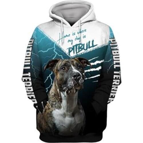 2021 Fashion Animal Pit Bull 3D Printed Hoodie Men Women Casual Pet Dog Designs Hooded Oversized Hooded Coat Drop Shipping WQ-68