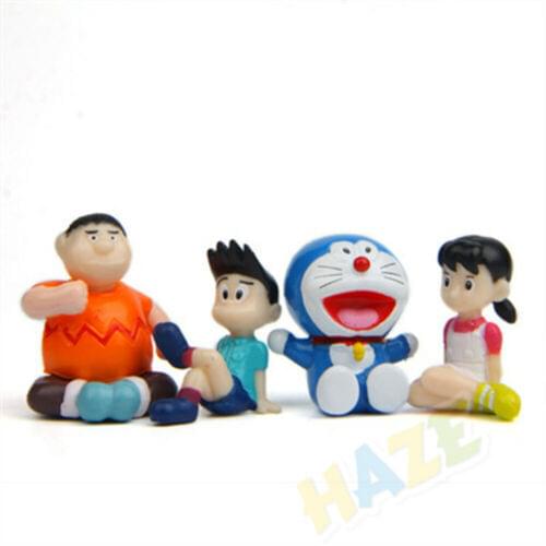 4pcs/set Doraemon Nobi Nobita Shizuka Minamoto Q.Ver Figure Model Toy No Box New