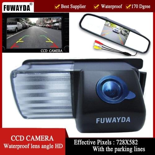 FUWAYDA Car Rear View Camera for Nissan Livina Pulsar Versa Sentra Fairlady 350Z 370Z Skyline 4.3 Inch Rear view Mirror Monitor