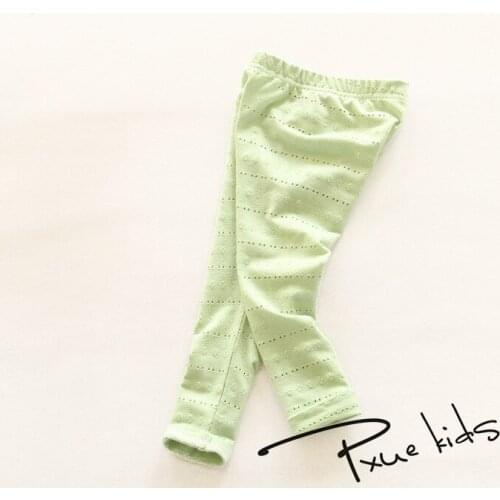 Spring 6 colors girl pants baby girl leggings kids cotton fashion legging Pierced children autumn pant girls' leggings