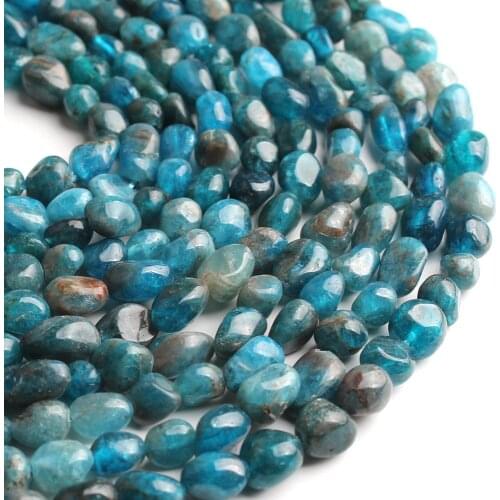 6-8mm Irregular Natural Blue Apatite Beads Loose Spacer Beads For DIY Jewelry Making Bracelet Necklace 15'' Strands