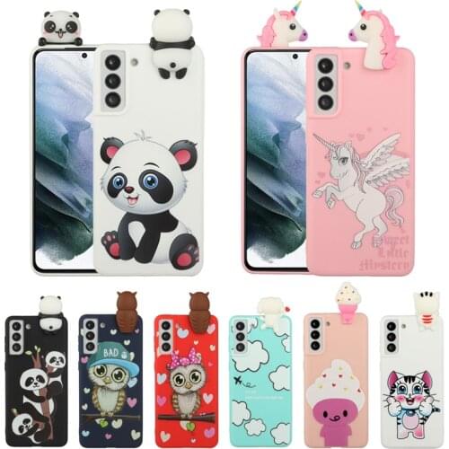 3D Cute Unicorn Panda TPU Case For Samsung S20 S21 Plus Soft Silicone Cover For Samsung S20 fe S21 Ultra Case Coque Girl Child