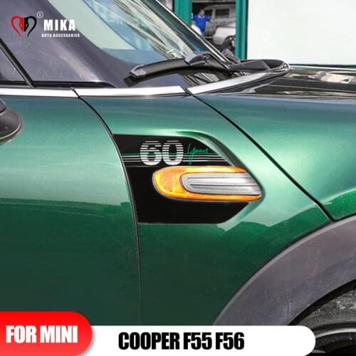 For Mini Copper F55 F56 60 Year Car Side Signal Turn Lamp Turning Lights Cover Epoxy Sticker Decoration Auto Outdoor Accessories
