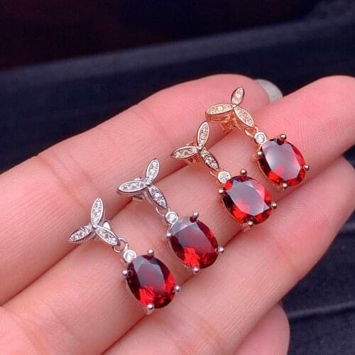 Garnet Earring Natural And Real Garnet Earring 925 sterling silver Fine jewelry Garnet Earring