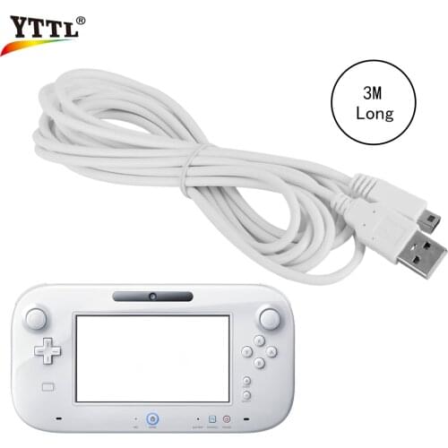 YTTL 3M Charger Cable charger cord USB data power Charger For Nintend Wii U WIIU Gamepad Controller