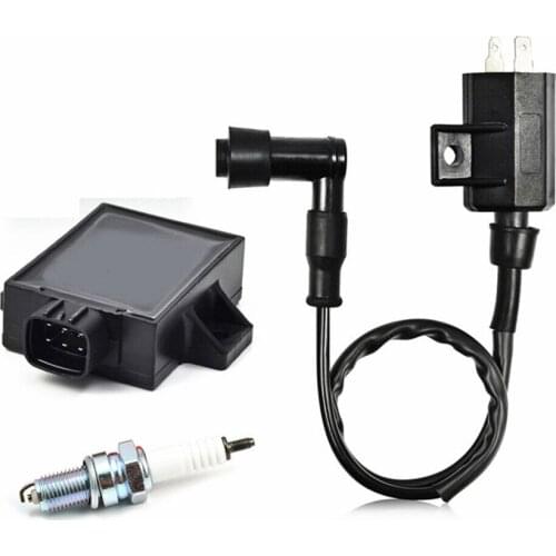 CDI Ignition Coil with Spark Plug For Kawasaki Bayou 220 KLF220A Bayou 250 KLF250A 1996-2011