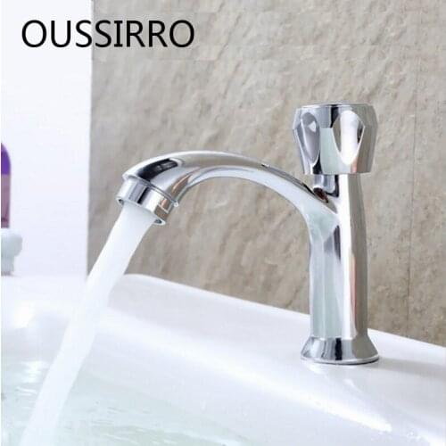 Classic Single Cold Basin Sink Mixer Tap Polished Chrome Basin Faucet Alloy Basin Tap Cycle Handle Single Cold Basin Faucets