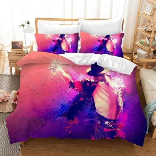 Home Textile Michael Jackson 3d Print bedding Set Children Cute Character Duvet Cover Set with Pillowcase Twin Full Queen King