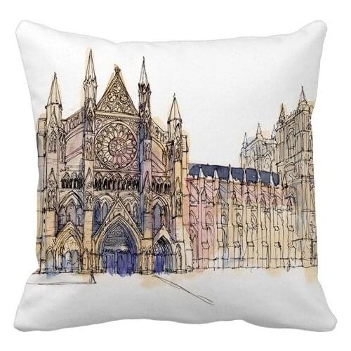 Westminster Abbeyof London Throw Pillow Square Cover