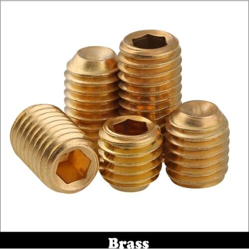 M10 M10*8/10/12/16/20 M10x8/10/12/16/20 Brass Allen Head Inner Hex Hexagon Socket Grub Cup Point Set Screw