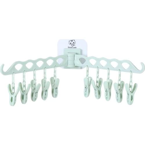 Multifunctional Hosiery hanger multi-clip household airing socks clip hanger wall-suction hook baby underwear hanging rack