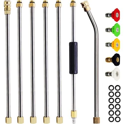 Car Washer Metal Jet Water Spray Lance Extension Wand Nozzle for Karcher K Series Powerful Pressure Washer with 5 Quick Nozzles