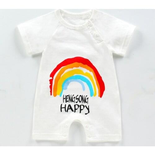 2021 New Summer Baby One-piece Romper Newborn Boys Girls Short-sleeved Cotton Onesies Jumpsuits Shortalls Wholesale