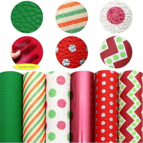 20*33cm Christmas Series New Year Faux Synthetic Leather For Bows Earrings Hair Jewelry Handbags Accessories,1Yc8040