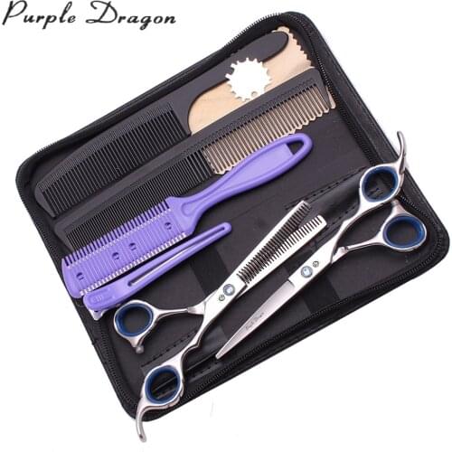 Scissors for Hairdresser 5.5" 6.0" Purple Dragon Japan Stainless Double Side Teeth Thinning Scissors 2001# Hair Cutting Scissors