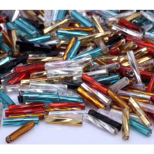 OlingArt New Mixed Color Tube 2x9mm 20g/Lot Twist Bugles Glass Seed Beads DIY Bracelet Choker Necklace Jewelry Making