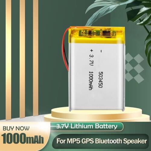 503450 053450 3.7V 1000mAh Rechargeable Lithium Polymer Battery For MP3 MP4 DVD PAD LED Lamp Bluetooth Speaker Driving Recorder