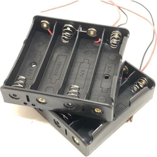 Plastic 4 x 18650 Battery Storage Case Holder DIY Box Container 4 slots With Wire Leads for 18650 Batteries Holder Power Bank