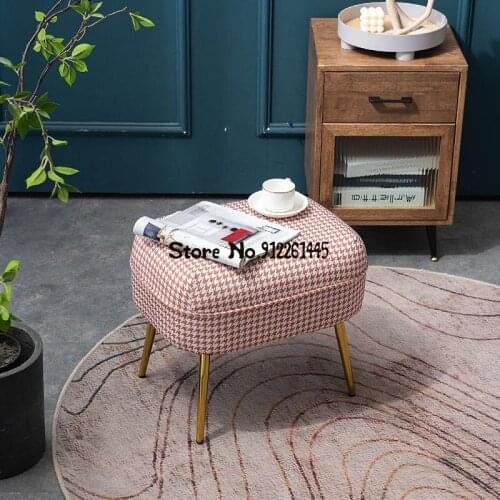 Light Luxury Net Red Fabric Sofa Stool Modern Minimalist Nordic Leisure Lazy Balcony Household Technology Cloth Stool