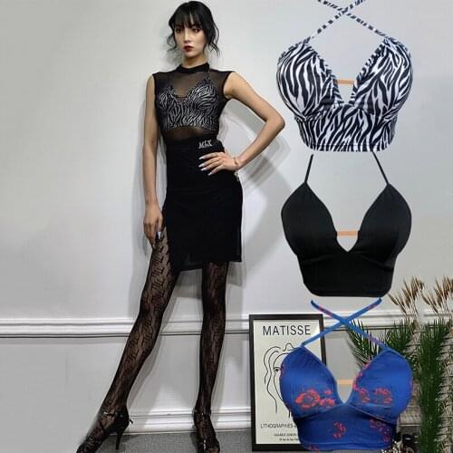 Sexy Latin Dance Bra Dancers Top Tango Salsa Cha Cha Dancing Wear Samba Rumba Ballroom Underwear Latin Dance Accessories DCC123