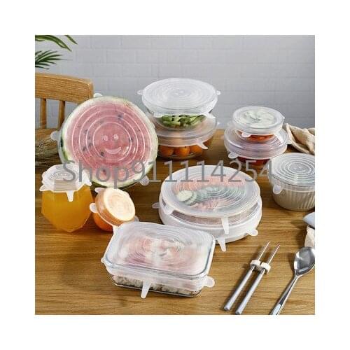 6/12pcs Food Silicone Cover silicon stretch lids Food Wrap Bowl Pot Lid Cooking Food Fresh Cover Kitchen Accessories