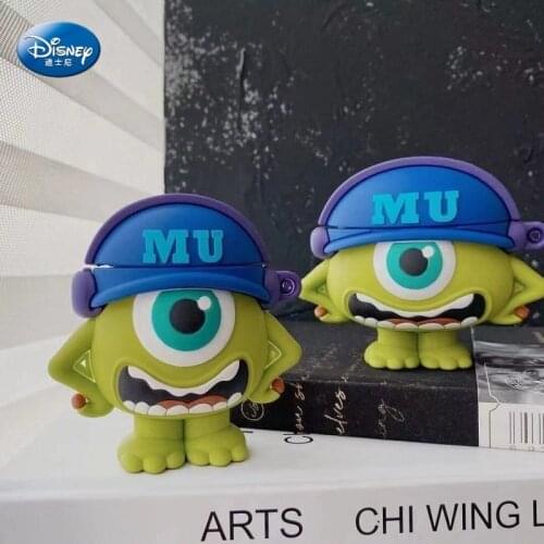 Disney Mr.Q Mike Anime Figurine AirPods protective cover for Apple Airpods 1 2 pro 3D Silicone Monsters Wireless Bluetooth case