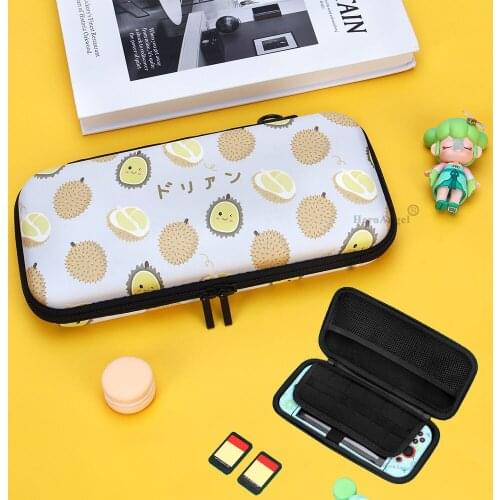 Cute Fruit Storage Bag For Nintendo Switch Portable Travel Case Hard Shell Box For NS Console Cover With Shoulder Strap Lanyard