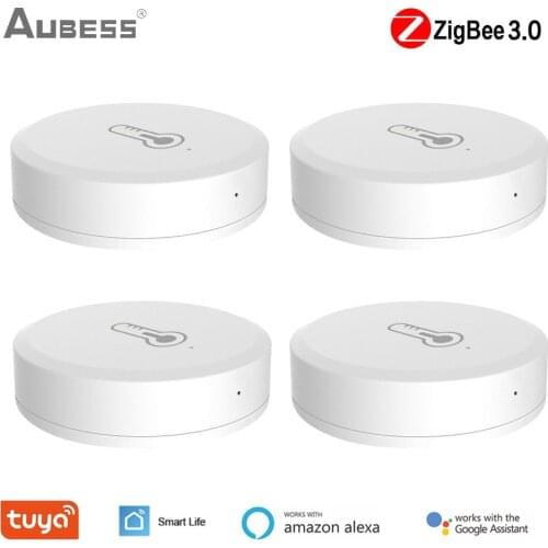 Tuya ZigBee3.0 Temperature And Humidity Sensor Battery Powered Works With Alexa Google Assistant And Tuya Zigbee Hub Smart Home