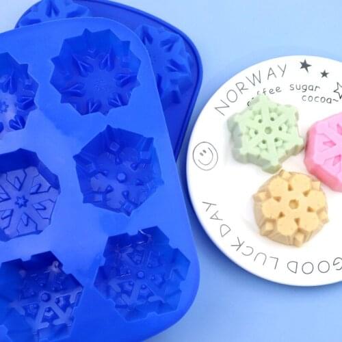 Snowflake Silicone Moon Cake Mold Christmas Snow Silicone Handmade Soap Mold E375