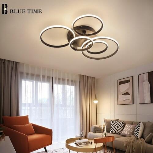 Modern LED Chandelier Home Indoor Lighting For Living Room Bedroom Dining Room Kitchen Led Ceiling Chandelier Black White Frame