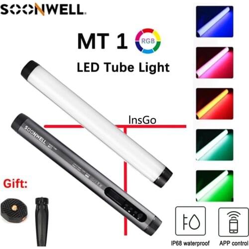 SOONWELL MT1 RGB LED Light Tube IP68 Warerproof Portable Photography Lighting Stick Support APP Control