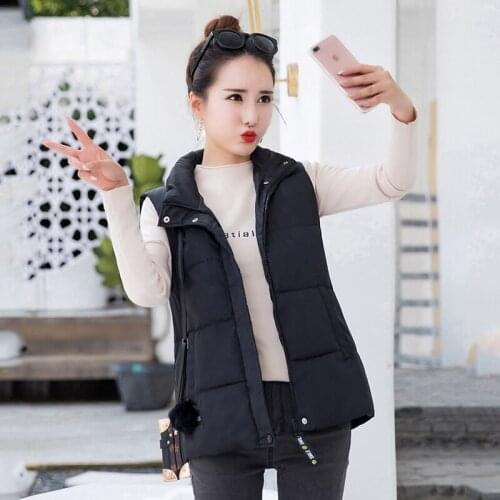 Thick Outwear Casual Womens Parkas Stand Collar Women Solid Winter Vest Plus Size Cotton Padded Short Style Sleeveless Jacket