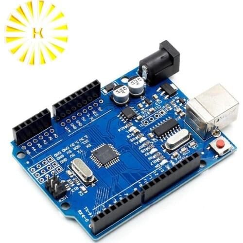 High quality One set UNO R3 (CH340G) MEGA328P for UNO R3 + USB CABLE ATMEGA328P-AU Development board Connector