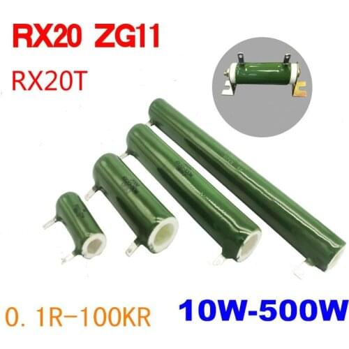 RX20 High-Voltage Discharge Ceramic Tube Type Wire-Wound Glaze Electronic Resistance Ripple Power Vitreous Enamelled Resistors