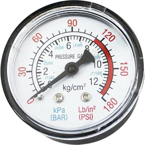 Y50 Portable Air Compressor Pressure Gauge Pressure Calibrator Dual Scale Manometer Horizontal 1 / 4 Pressure Gauge