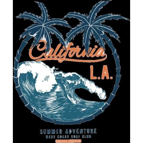 Sea wave Seaside holiday Diy Coconut Tree Iron Transfer Stickers for Clothes T-Shirt Applique Heat Transfer Patch on Clothes