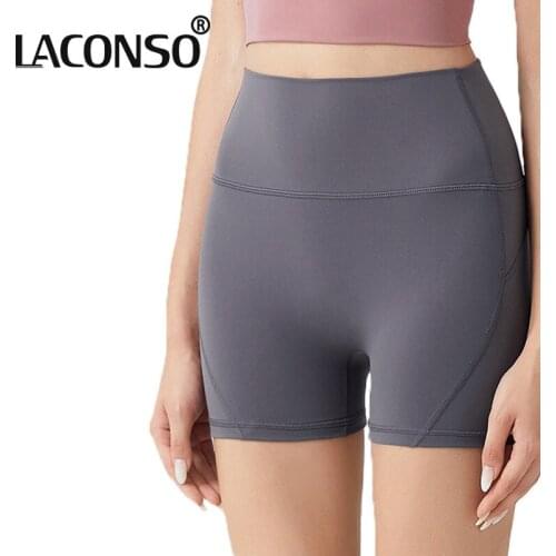 LACONSO Womens Leggings Female Pants Short Hip Lift Peach High Waist One Piece Tights Quick Dry Running Sports Yoga Fitness Gym