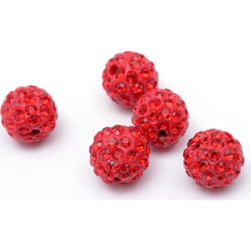 10pcs 12mm Polymer Clay Pave Rhinestone Beads Disco Ball Beads Bracelet Necklace Spacer for DIY Jewelry Making