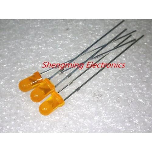 100pcs 3mm Round Top Orange LED Light Emitting Diodes