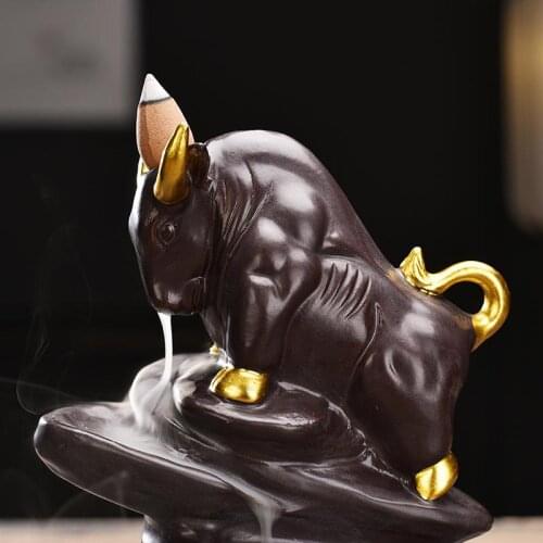 Bullish Backflow Incense Burner 100pcs Cones Ceramic Smoke Waterfall Incense Sticks Holder Creative Home Decor Porcelain Censer